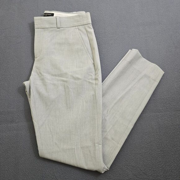 Banana Republic Women 0 Gray Ryan Mid Rise Ankle Trousers - Picture 1 of 12